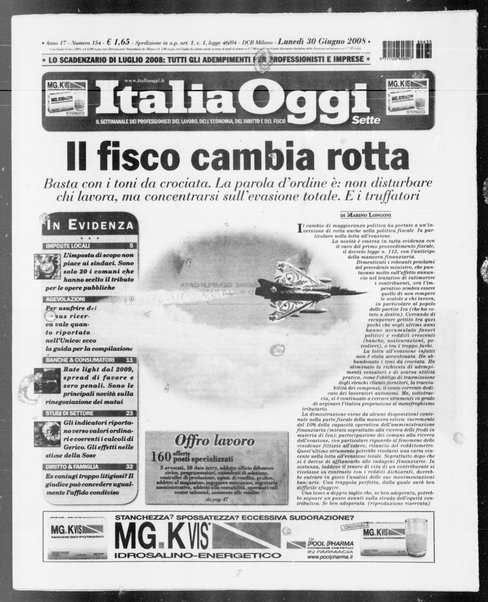 Italia oggi : quotidiano di economia finanza e politica